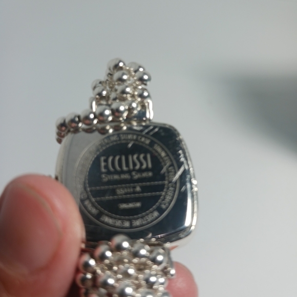 Ecclissi Beaded Stretch Watch 7-1/4" Sterling Silver - Picture 7 of 16